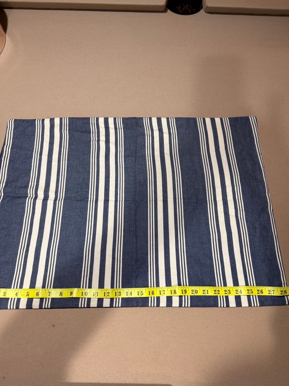 RL 100% Cotton Navy Blue Fabric Pillow case with Monogram Patch 20x28